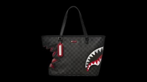 Sprayground Shark Bite Sharks In Paris Tote Grey