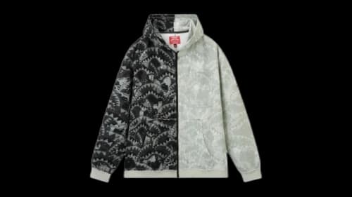 Sprayground Shark Split Zipped Hoodie Black/Grey