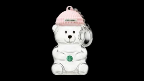Starbucks Bearista Miniature Keyring Pink