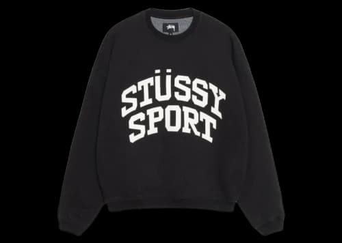 Stussy Big Crackle Sport Crew Washed Black