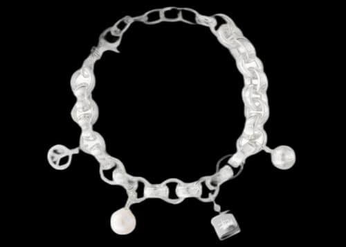 Stussy Icon Charm Bracelet Sterling Silver