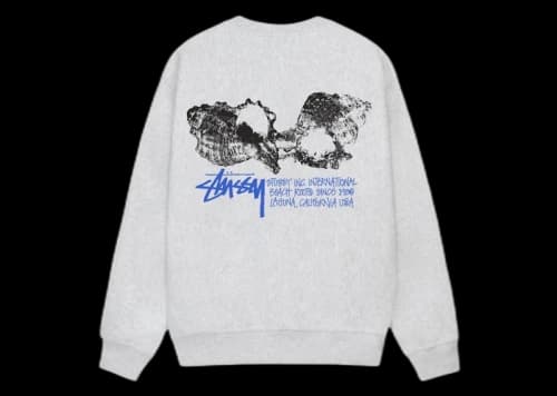 Stussy Shells Crew Ash Heather