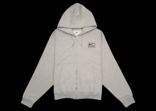 Stussy x Nike Fleece Zip Hoodie Grey Heather