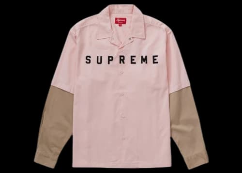 Supreme 2-Tone Work Shirt Pink