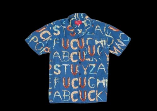 Supreme Alphabet Silk Shirt Navy