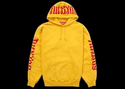 Supreme Ambigram Hooded Sweatshirt Bright Gold