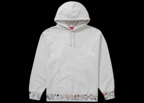 Supreme AOI Icons Hooded Sweatshirt Ash Grey