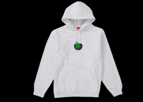 Supreme Apple Hooded Sweatshirt Ash Grey