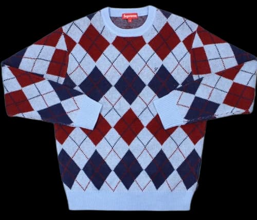 Supreme Argyle Crewneck Sweater Light Blue