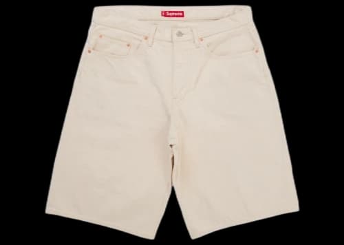 Supreme Baggy Selvedge Denim Short White