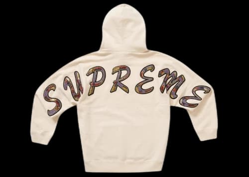 Supreme Beaded Hooded Sweatshirt Natural