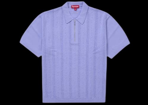 Supreme Beaded Zip Polo Purple