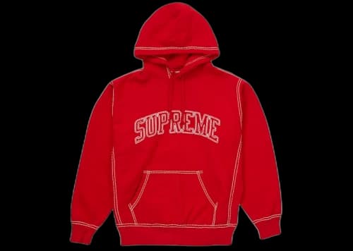 Supreme Big Stitch Hooded Sweatshirt Red