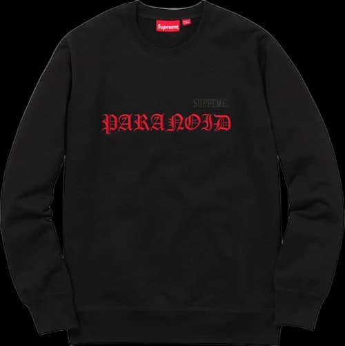 Supreme Black Sabbath Paranoid Crewneck Black