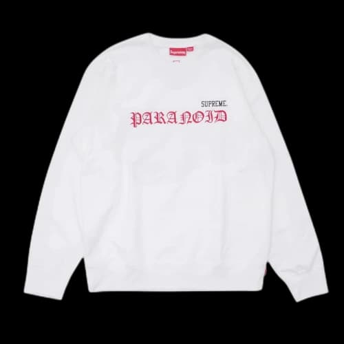 Supreme Black Sabbath Paranoid Crewneck White
