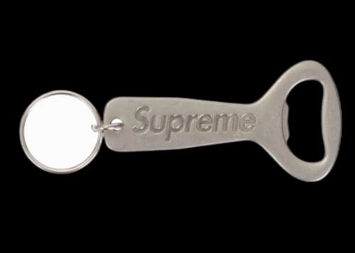 Supreme Bottle Opener Keychain Silver