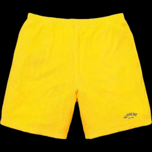 Supreme Cable Knit Terry Short Yellow