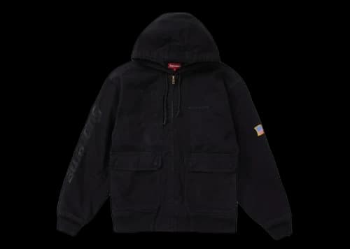 Supreme Canvas Hooded Work Jacket Black