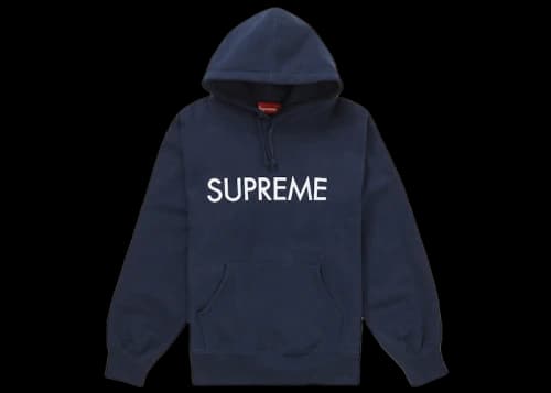 Supreme Capital Hooded Sweatshirt Navy
