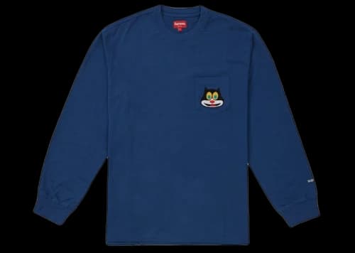 Supreme Cat L/S Pocket Tee Navy
