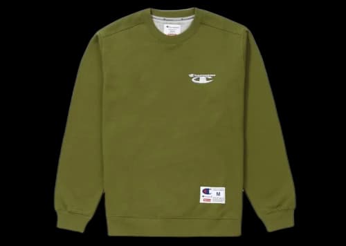 Supreme Champion 3D Metallic Crewneck Olive