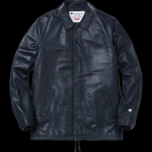 Supreme Champion Leather Coaches Jacket Navy