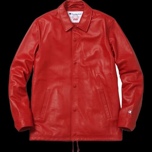 Supreme Champion Leather Coaches Jacket Red