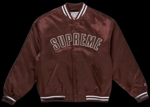 Supreme Champion Satin Varsity Jacket Brown