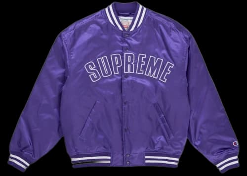 Supreme Champion Satin Varsity Jacket Purple