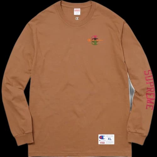 Supreme Champion Stacked C L/S Tee Brown