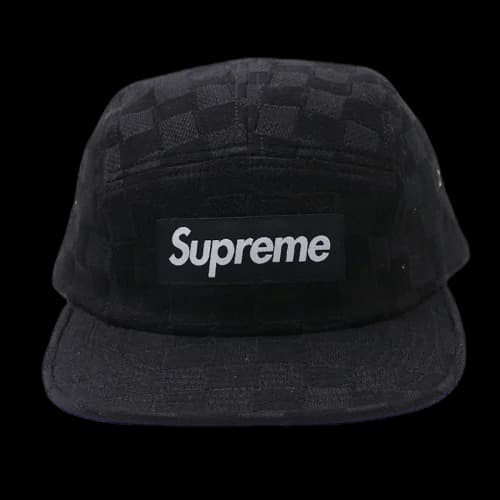 Supreme Checker Weave Camp Cap Black