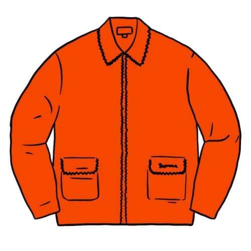 Supreme Checkerboard Zip Up Sweater Orange