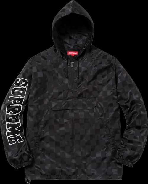 Supreme Checkered Nylon Pullover Black