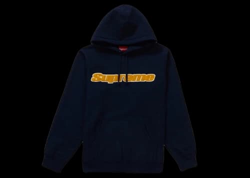 Supreme Chenille Hooded Sweatshirt Blue