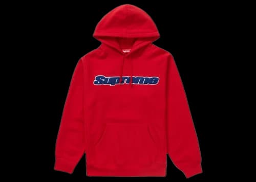 Supreme Chenille Hooded Sweatshirt Red