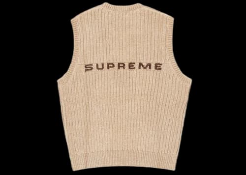 Supreme Chenille Sweater Vest Beige