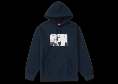 Supreme Classic Ad Hooded Sweatshirt Navy
