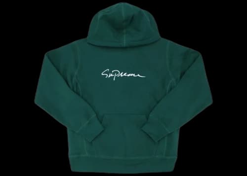 Supreme Classic Script Hooded Sweatshirt Dark Green