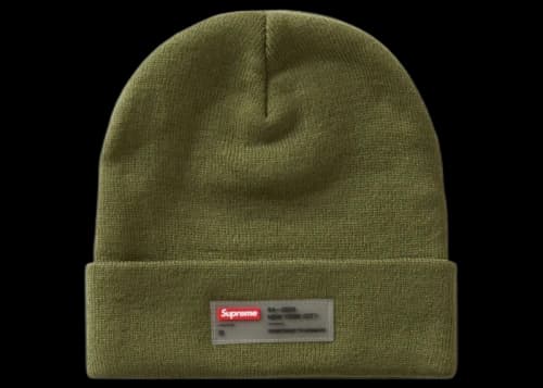 Supreme Clear Label Beanie Olive