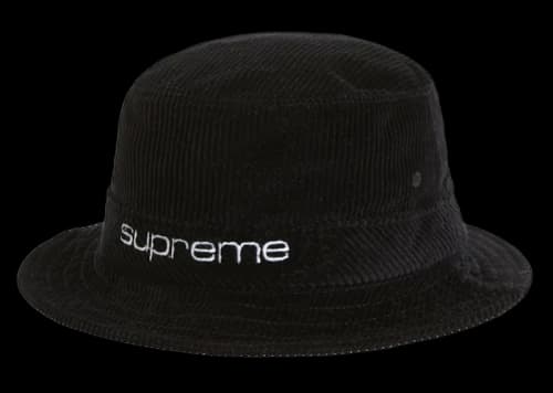 Supreme Compact Logo Corduroy Crusher Black