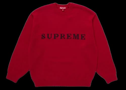 Supreme Contrast Logo Sweater (FW25) Red