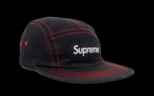 Supreme Contrast Stitch Camp Cap (SS18) Black