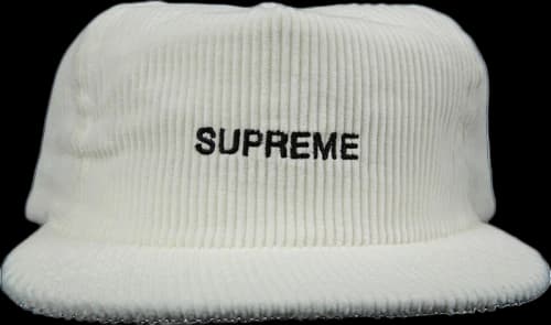 Supreme Corduroy 5 Panel Cap White