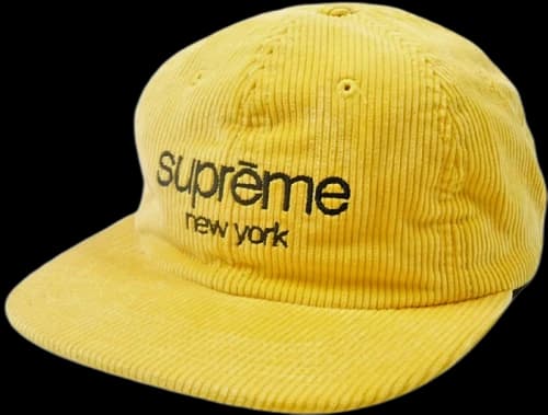 Supreme Corduroy Classic Logo Camp Cap Yellow