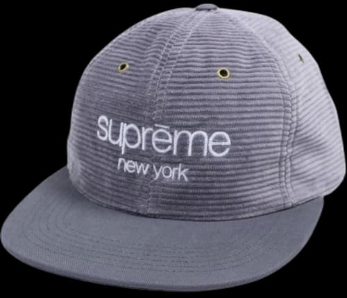 Supreme Corduroy Classic Logo Cap Grey