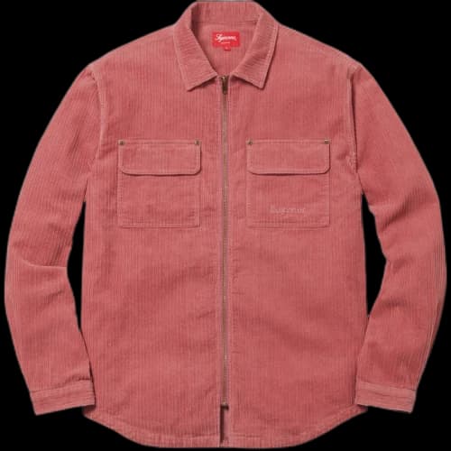 Supreme Corduroy Zip Up Shirt Rose