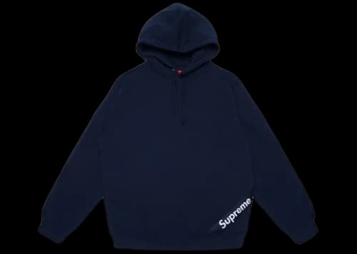 Supreme Corner Label Hooded Sweatshirt Navy