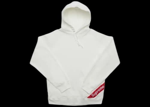 Supreme Corner Label Hooded Sweatshirt White