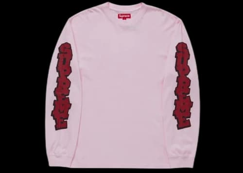Supreme Cracked Sleeve L/S Top Pink