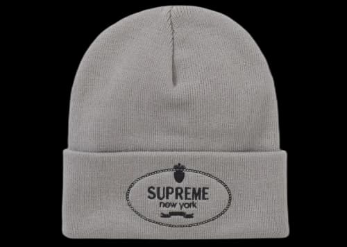 Supreme Crest Beanie Grey